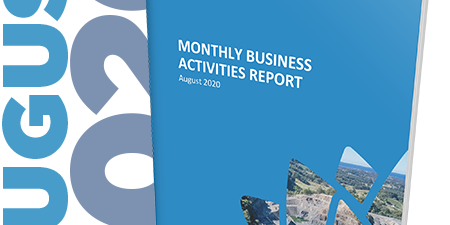August 2020 Monthly business activities report