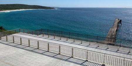 Concrete platform overlooking ocean