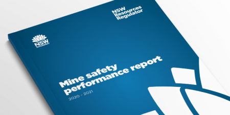Image of the Mine Safety Performance report laying on a white background.