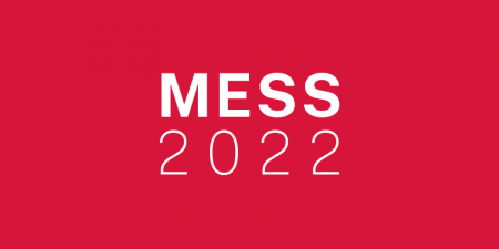 Words, MESS 2022, on a red background.