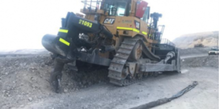 photograph of dozer involved in the incident